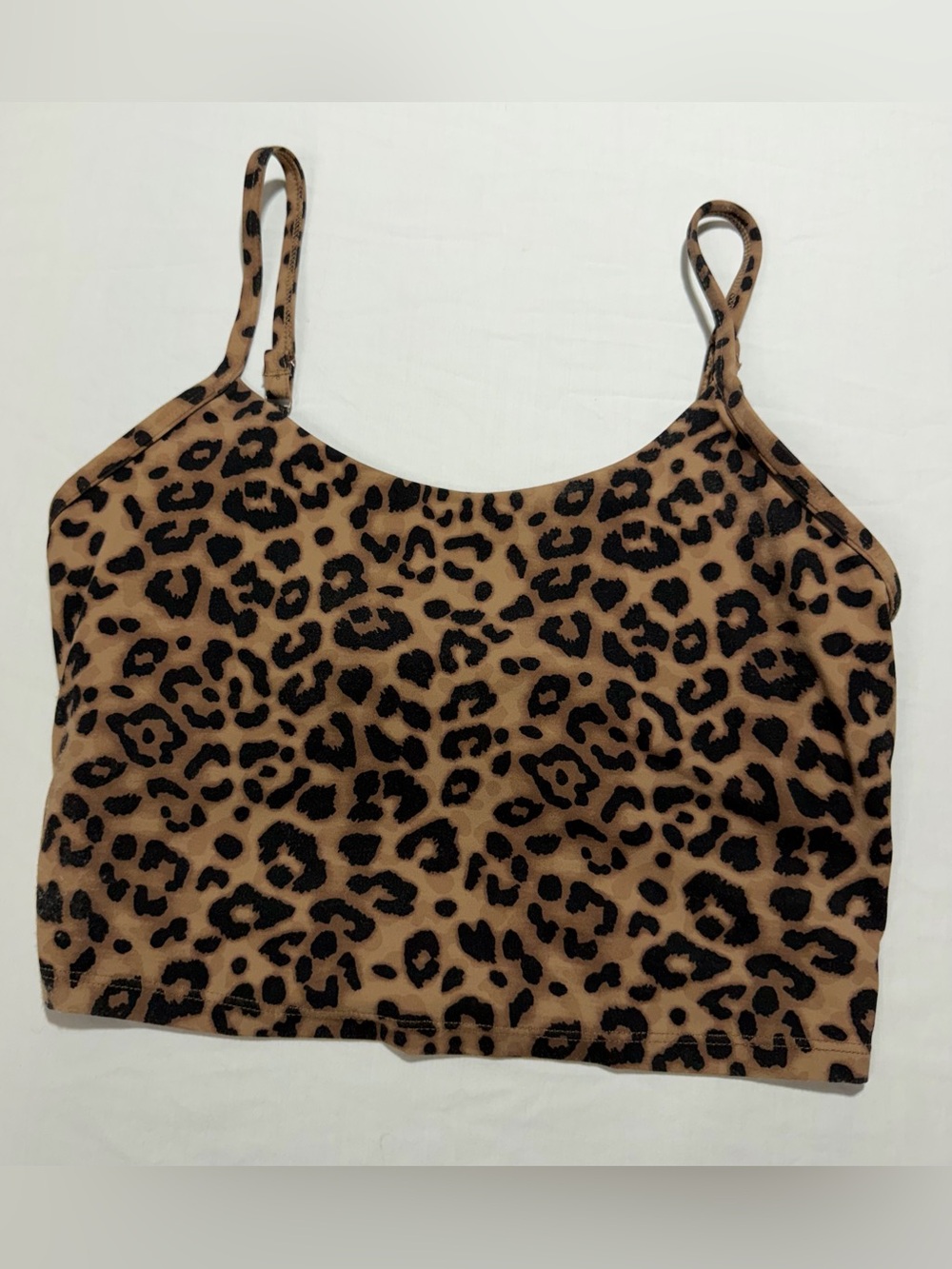 JoyLab Leopard Print Cropped Camisole - Brown/Black